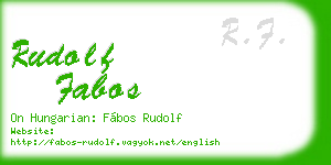 rudolf fabos business card
